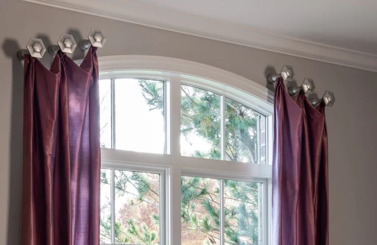 Large Shimmer Gold Medallions on Window Treatments